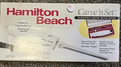 Hamilton Beach Electric Knife Food Slicer w/Fork & Case Model 74250