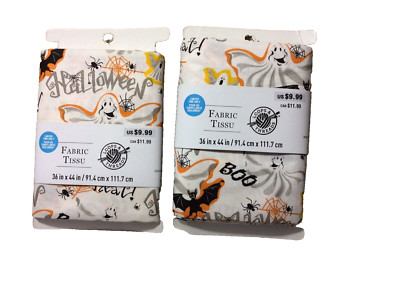 2 Packs Loops & Threads Fabric 36 x44  100% Cotton Halloween Bats Spiders