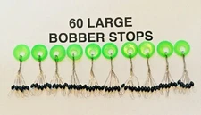 BOBBER STOPPERS ( BLACK 60 PCS 10 RINGS) SIZE LARGE oval stops, running out fast