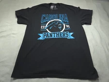Carolina Panthers Shirt Large Logo Junk Food Black Mens Football Tee