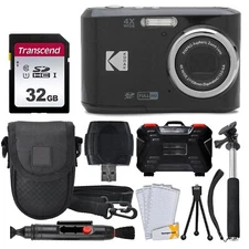 Kodak PIXPRO FZ45 Digital Camera (Black) + 32GB Memory Card + More