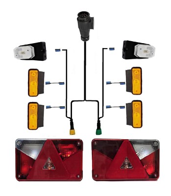 Anhänger Beleuchtung Set Rückleuchten Multipoint 5 mit Kabelbaum 5m 13-polig