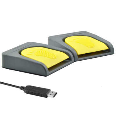 USB Double Pedal 2 Foot Switch Program Video Game PC Mouse Multimedia Action HID