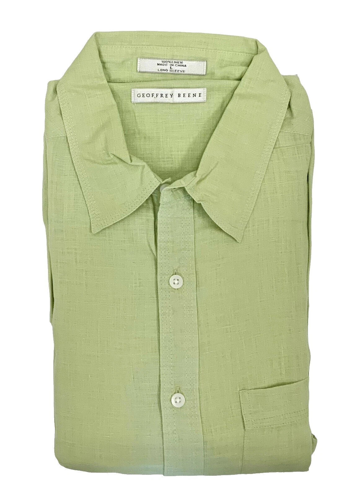 Botón informal Lino Geoffrey Beene-Down Shirts for Men