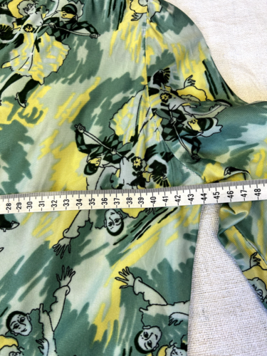 Vintage 70s novelty print dress Lautrec Art Nouveau dancers. Fit and flare Disco - Picture 14 of 18