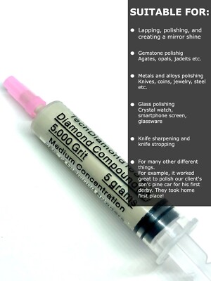 Diamond Polishing Lapping Paste 5,000 Grit 2-3 Micron (M) 25% Concentration 5 gr