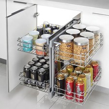 Cabinet Pull Out Kitchen Unit Blind Magic Corner Base Shelves Storage Basket