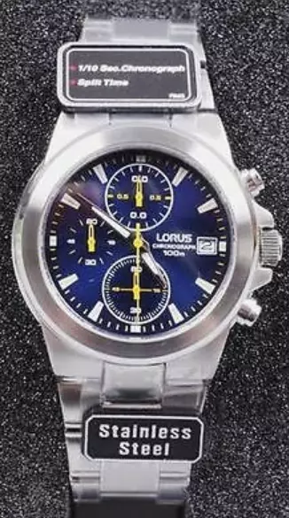 Lorus men's stainless steel bracelet sales chronograph watch