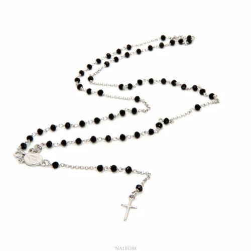 Collane e pendagli di lusso con gemme neri in argento