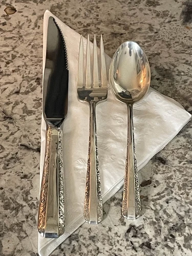 Towle Candlelight Sterling Silver Three Piece Setting Modern Blade Steak Knife