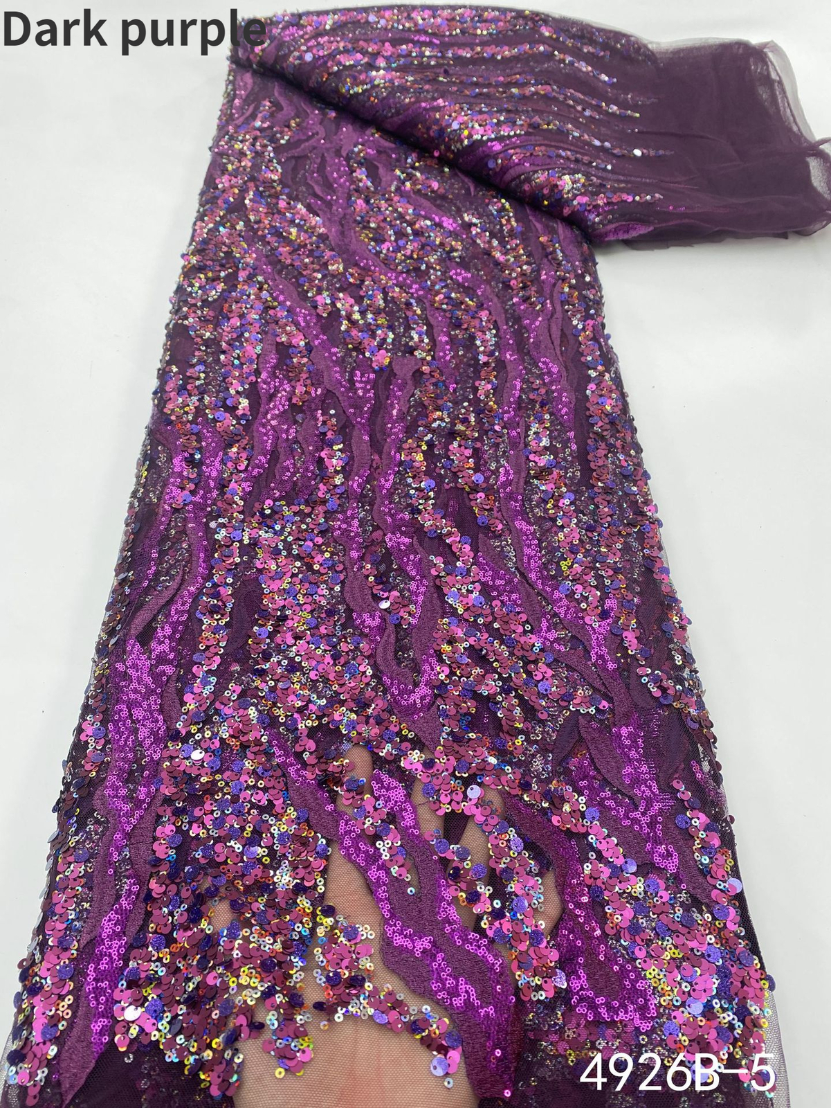 5 Yards Multicolor Sequin Tulle Mesh Fabric Embroidery Retro Lace Netting Sewing