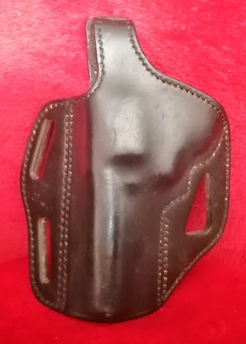Orlov Hill Leather Gun Holster OWB Long Barrel | Left Handed Plain Black Leather Fits Revolvers & Pistols