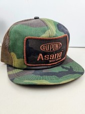 Vintage USA MADE Dupont Farm Chem Patch Camo Trucker Hat Snapback Cap