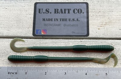 Finesse Curl Tail Worm 5.5  Motor Oil Fluttercraft lot of 25 Baits