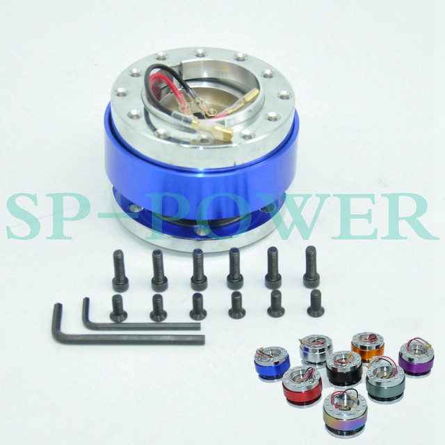 Universal MOMO Blue Steering Wheel Snap Off Quick Release Hub Adapter Boss kit eBay