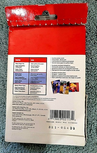 Canon Photo Paper Plus Glossy 4"x6" PP101 50 Sheets In open original box-Unused - Picture 2 of 2