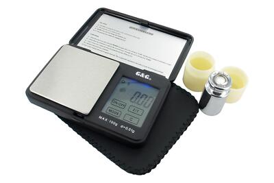 Taschenwaage Digital mit LCD Touchscreen 100g / 0.01g inkl Batterie / Kalibrieru