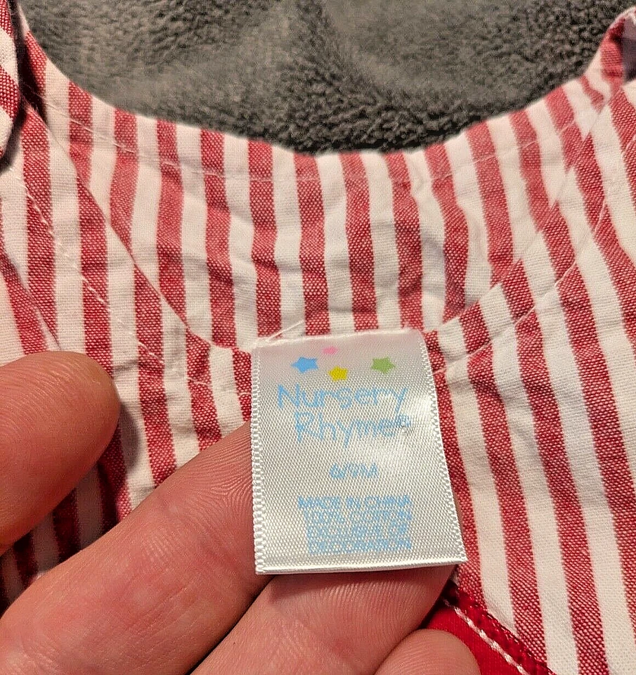 Rima Infantil Papá Noel/Navidad Rojo y Blanco Rayas Bebé Niño Longall Talla 6/9 Meses Foto 4 de 4