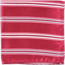 New Men's Polyester Pocket Square Hankie Only Stripes Pink Silver formal wedding