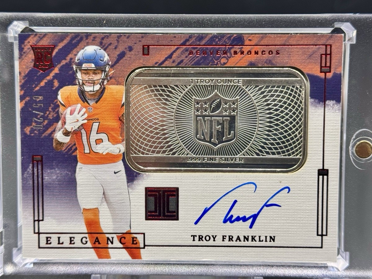 2024 Panini Impeccable Troy Franklin Rookie On Card Auto Silver 