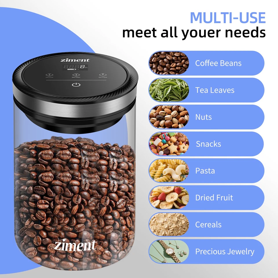 16L Coffee Canister Electric Airtight Coffee Bean Container with Date Tracker - Image 3 of 4