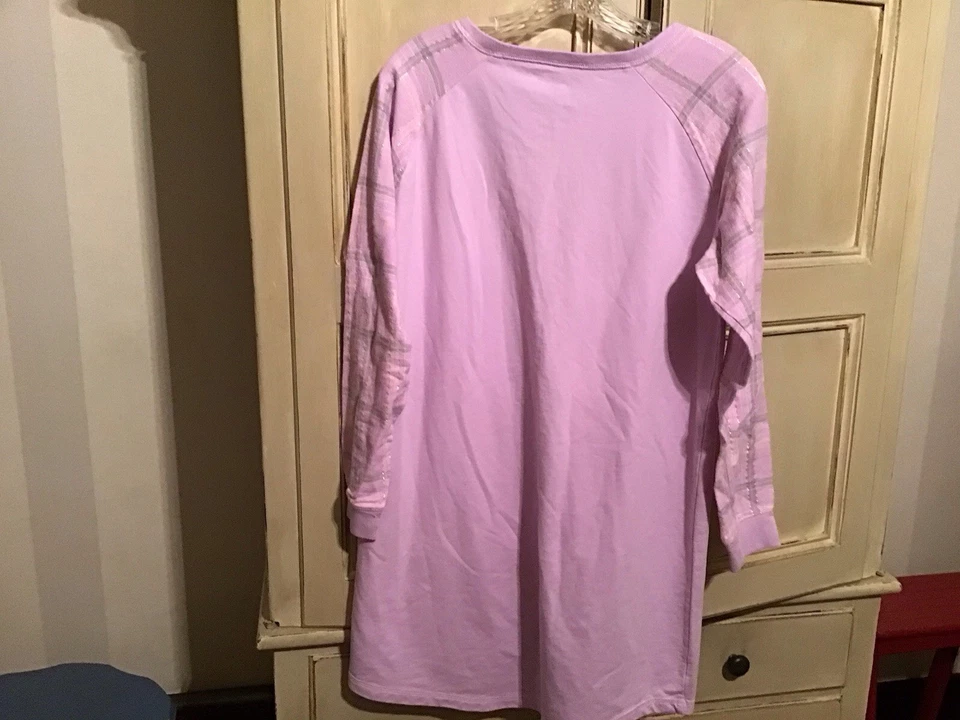 Camisón Joe Boxer para mujer lila/metálico a cuadros mezcla de algodón L nuevo sin etiquetas Foto 4 de 4