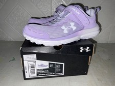 Under Armour Kids size 3y Grade School Assert Running Shoes Purple/White New