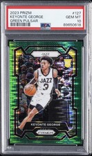 2023 PANINI PRIZM GREEN PULSAR #127 KEYONTE GEORGE 12/25 PSA 10
