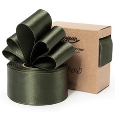 Moss Green Satin Ribbon Double-Faced Wired 1-1/2 1-1/2",