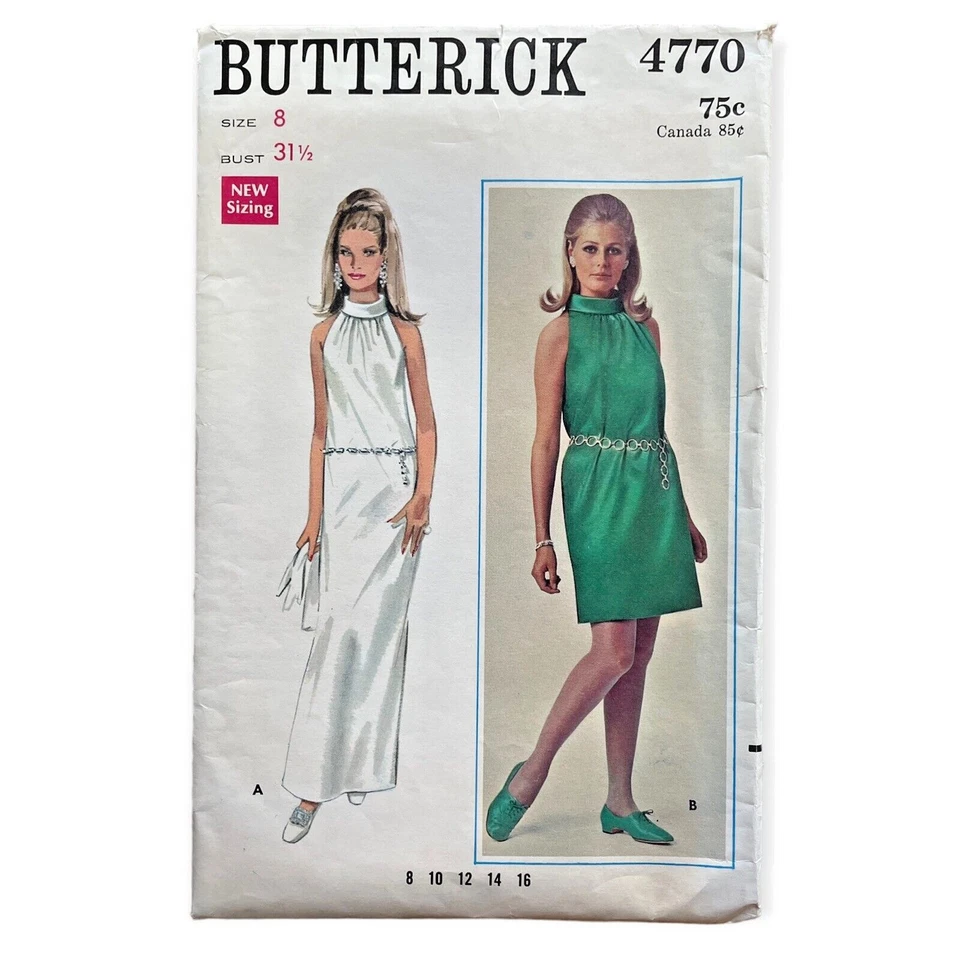 1960s Sewing Patterns Lot of 5 Butterick McCall’s Dresses Tops Pants Sz 8/9 - Image 3 of 4