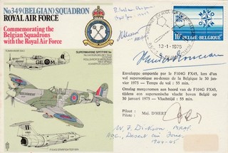 RAF 349 (Belgian) Squadron cover signed Yvan de Bergendael Chapman Dickson