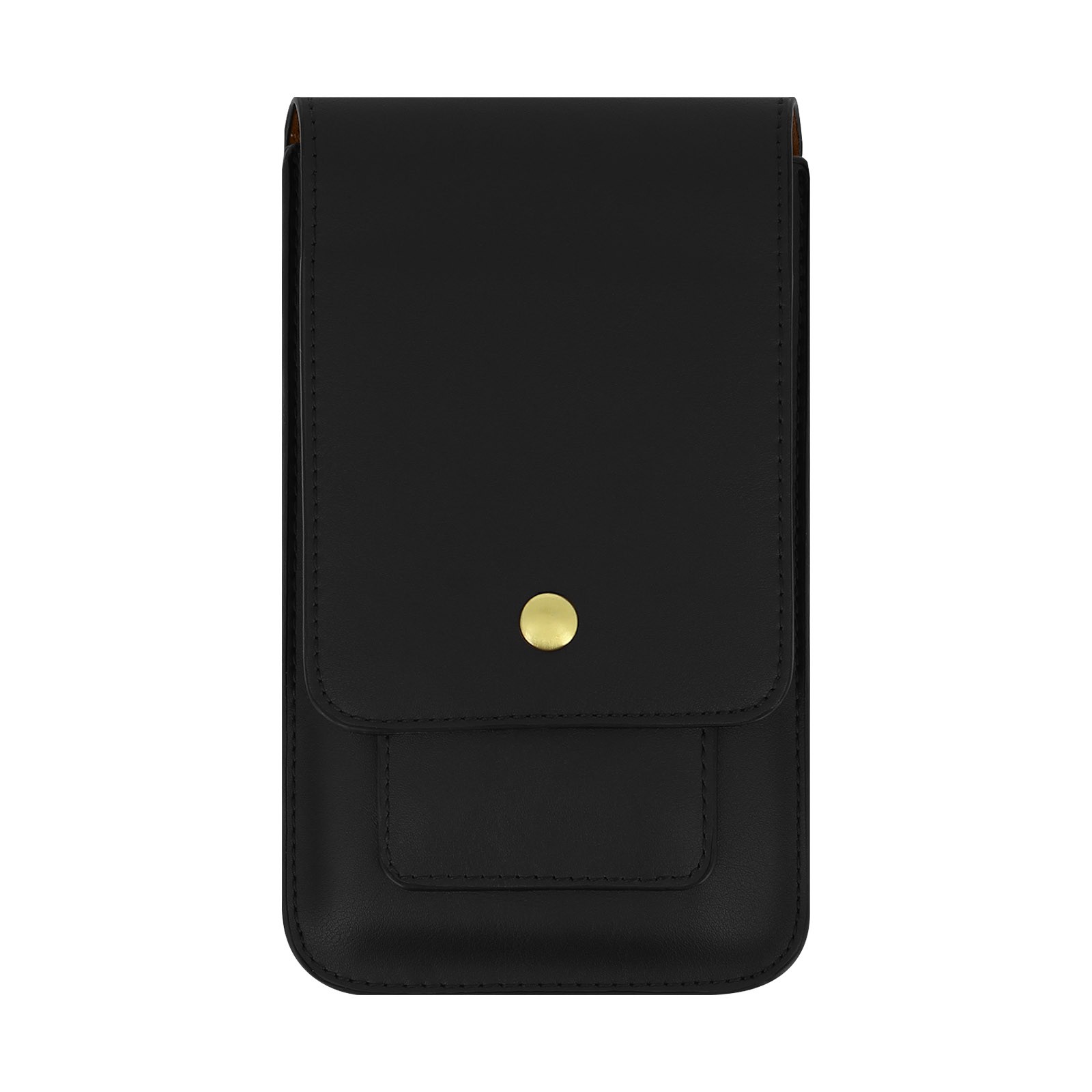 Coque de ceinture smartphone en similicuir noir à clip vertical chic