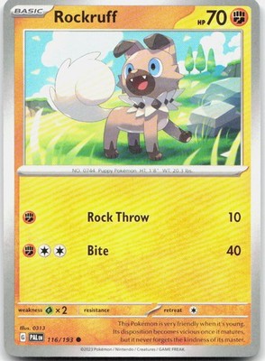 Rockruff 116/193 Common Paldea Evolved Pokemon Near Mint