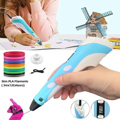 3D Printing Pen DIY Crafting Doodle Drawing Kids Educational Toy & PCL Filaments