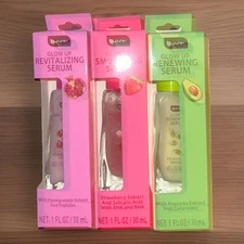 Set Of 3 B Pure Glow Up Serums in Revitalizing/Smoothing/Renewing-1 Oz Each-New