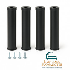 Set 4 Piedi per Rete a Doghe, Gambe Letto Universali in Acciaio verniciato