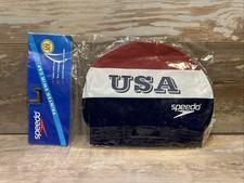New USA UNITED STATES Speedo Adult Latex Tear Resistant Anti Roll Edge swim Cap
