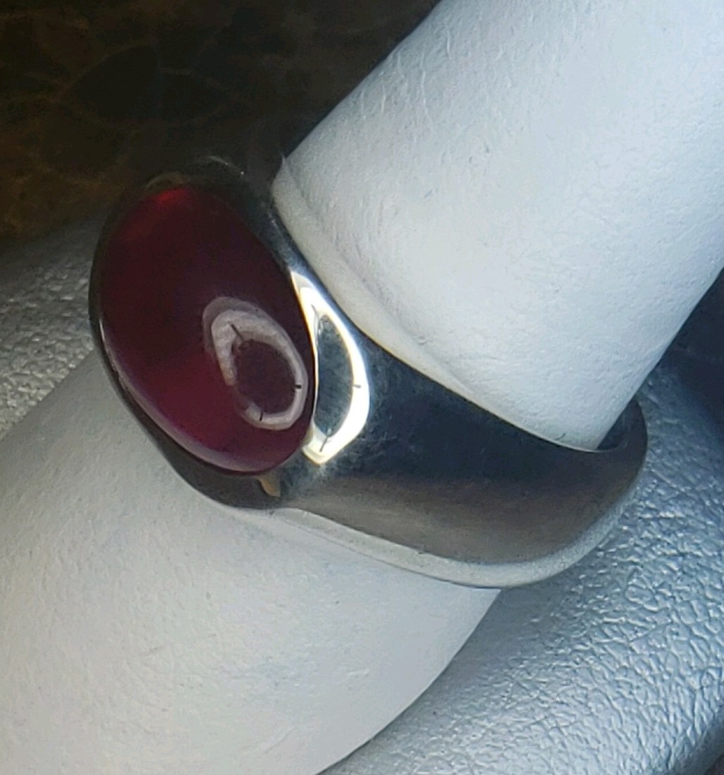 Ruby Cabochons Sterling Silver Ring 925 Lab Creat… - image 2