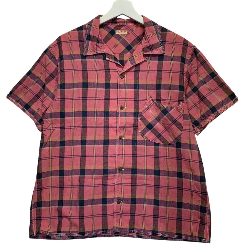 Kapital K Short Sleeve Button-Up Casual Button-Down Shirts for Men