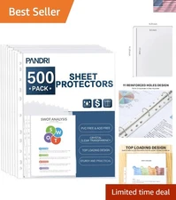 Ultimate 500 Count Heavy Duty Plastic Sheet Protectors, Reinforced 11 Holes