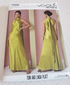 UNCUT Vogue V2008 Misses Close Fitted Evening Halter Dress  Sz 4-12