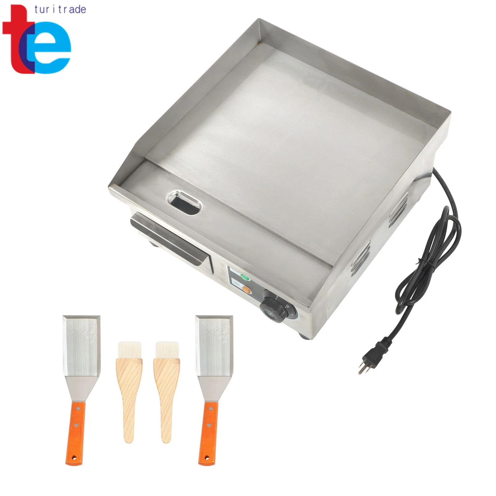 Commercial Electric Griddle 1500 W Countertop Flat Top Grill 122℉-572℉ 14"
