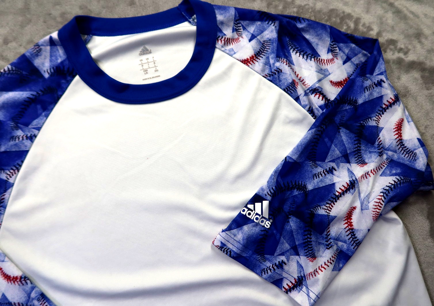 Adidas Performance Baseball Softball Print Raglan… - image 1