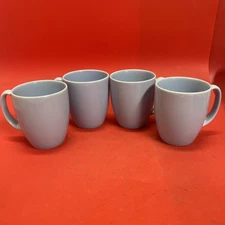 4 Corelle Corning Stoneware Light Blue Periwinkle 10 oz Mugs Cups Coffee Set