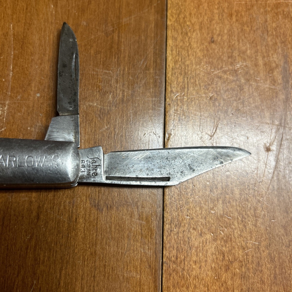 Vintage BARLOWの文鎮 70’s Vintage Pocket Knife Barlow Sabre Brand Two Blades Mid 20th
