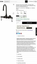 Kingston Brass Vintage Two-Handle 2-Hole Tub Wall Mount Clawfoot Tub Faucet