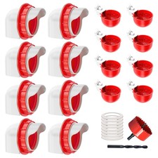 Chicken Feeders and Waterers, 8 Ports Chicken Feeder No Waste and 8 Packs Chi...