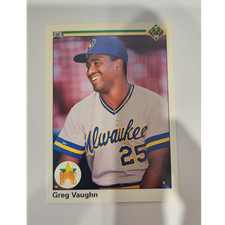 Upper Deck 1990 Star Rookie Greg Vaughn #25 Milwaukee Brewers Rookie Card. rookie card picture