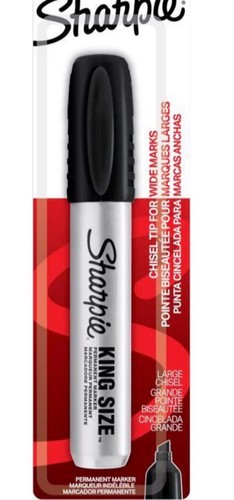 Sharpie King Size Permanent Marker Large Chisel Tip Black Ink 1/pack ...