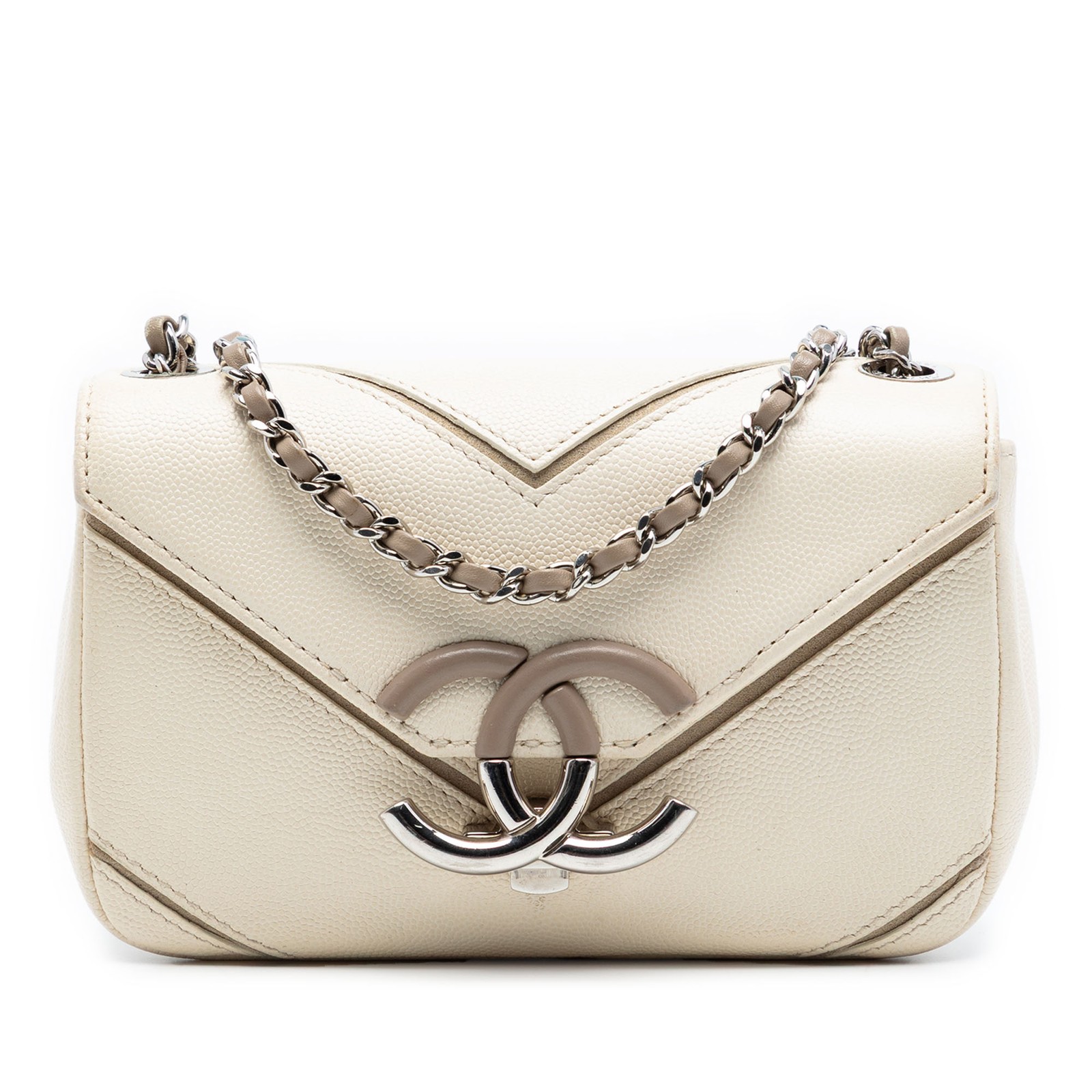 Authenticated Chanel Small Macro Chevron Caviar F… - image 1